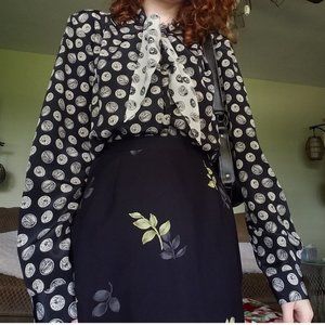 Vintage 90s Necktie Patterned Blouse.